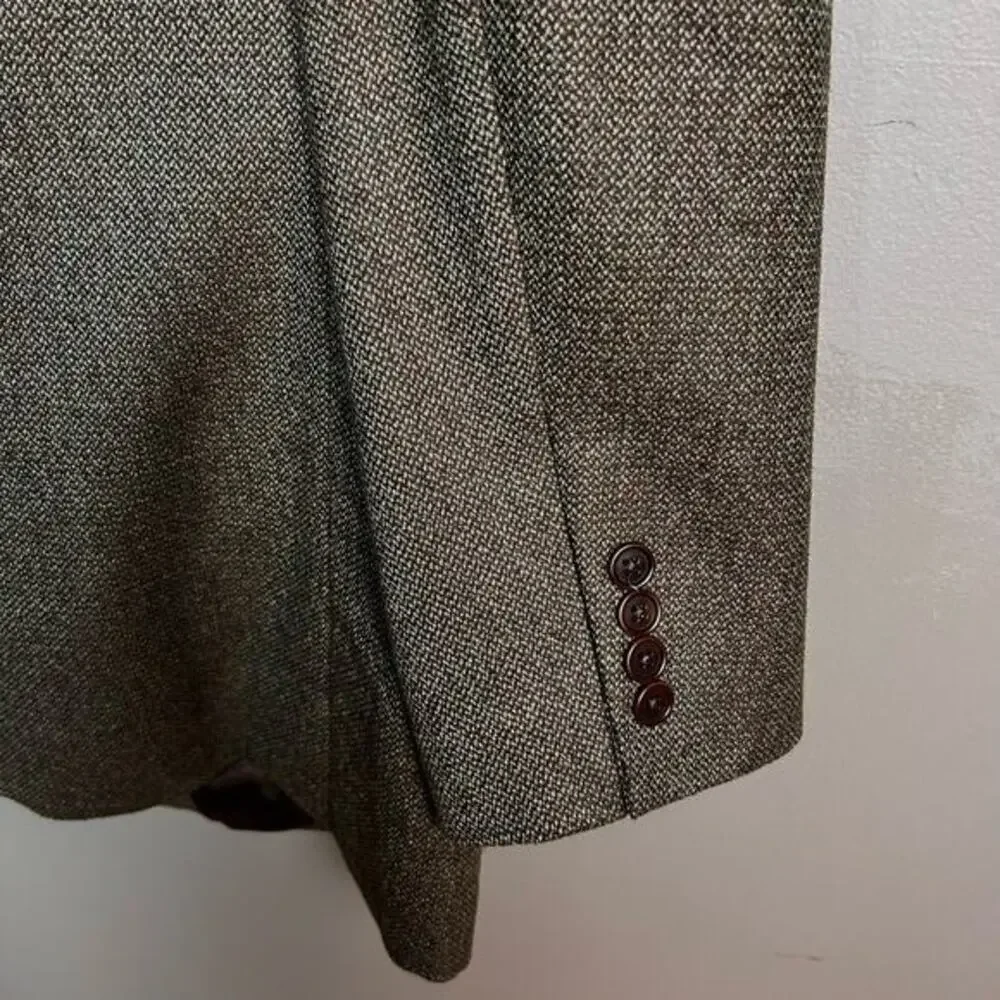 Brooks Brothers sport coat‎ Men's 47 R tweed preppy brown green wool EXCELLENT